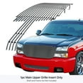 thumbnail image 3 of APS Compatible with Chevy Silverado 1500 2003-2005 & 03-04 2500 3500 & 02-06 Avalanche Without Body Cladding Main Upper Billet Grille Grill Insert C85026A, 3 of 7