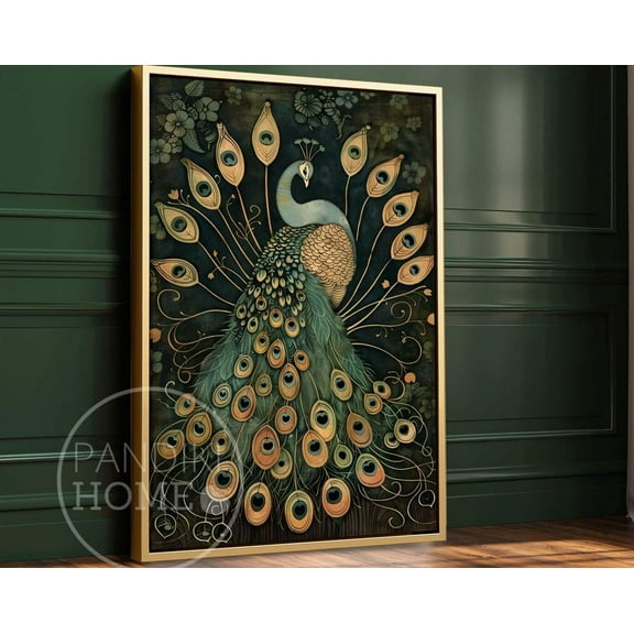 Miluva Peacock Wall Art Print Vintage Peacock Wall Art Farmhouse Wall Art Maximalist Decor Print Peacock Splendour Wall Art ,Decor For Living Room Bedroom, 8x12 UNFRAMED