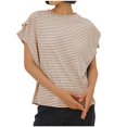 thumbnail image 1 of Timegard Hauts d'Été pour Femmes Manches Chauve-Souris Rayé Col Rond T-Shirts Amples Décontractés Tendance Confortables, 1 of 5