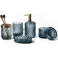 Bathroom Glass Accessories Set (Lotion Soap Dispenser, Soap Dish