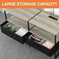 thumbnail image 4 of 25"H Raised TV Stand Industrial TV Stand with Fabric for Living Room, Bedroom with Charging Stake Gray, 4 of 6