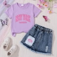 thumbnail image 2 of Toddler Girls Summer Sets Clothing 6-12 Months 2t 3t 4t 5t Children Cute Cartoons Printed Short Sleeve Cotton T-Shirt And Elastic Waist Shorts Sets Kids Outfit Beach Clothes 2-3 Years, 2 of 4