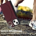 thumbnail image 6 of Nalacover Wallet Case for iPhone 14, Detachable Shoulder Strap Crossbody Lanyard Luxury PU Leather Magnetic Cover with Rotated Ring Kickstand Card Slots Holder Slim Fit Shockproof Case,Winered, 6 of 9
