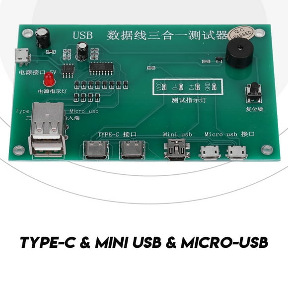 LAFGUR USB Cable Triad Tester, Charging Cable Test Card, With Three Ports Of Type-c For Testing Out Open Circuit