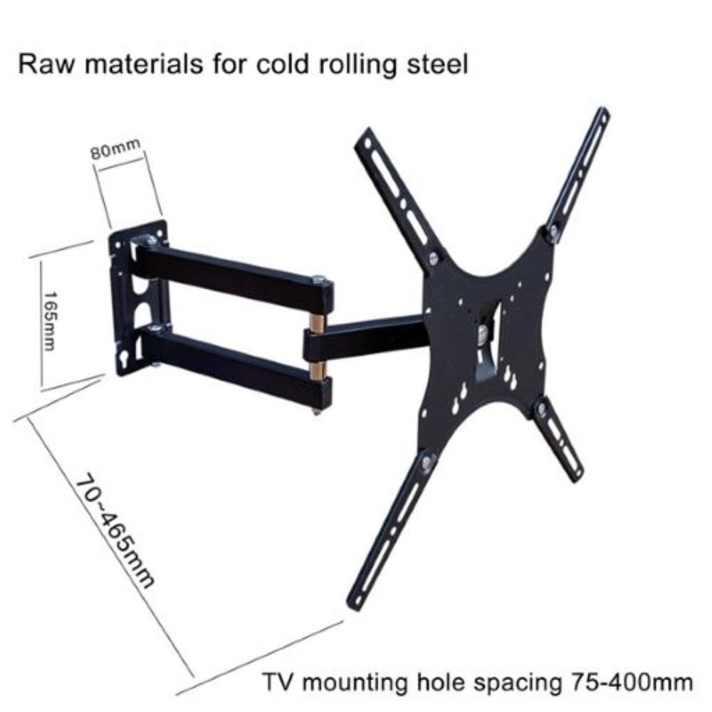 Full Motion TV Monitor Wall Mount for Most 14-55 inch Flat Curved Screen TVs & Monitors Up to 110lbs, Max VESA 400x400mm