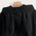 thumbnail image 6 of qolati Fleece Hoodie Women Bunny Ear Hooded Fuzzy Fluffy Sweatshirts Solid Winter Warm Long Sleeve Sweatshirts Pullover Hoodies Black M US6, 6 of 9