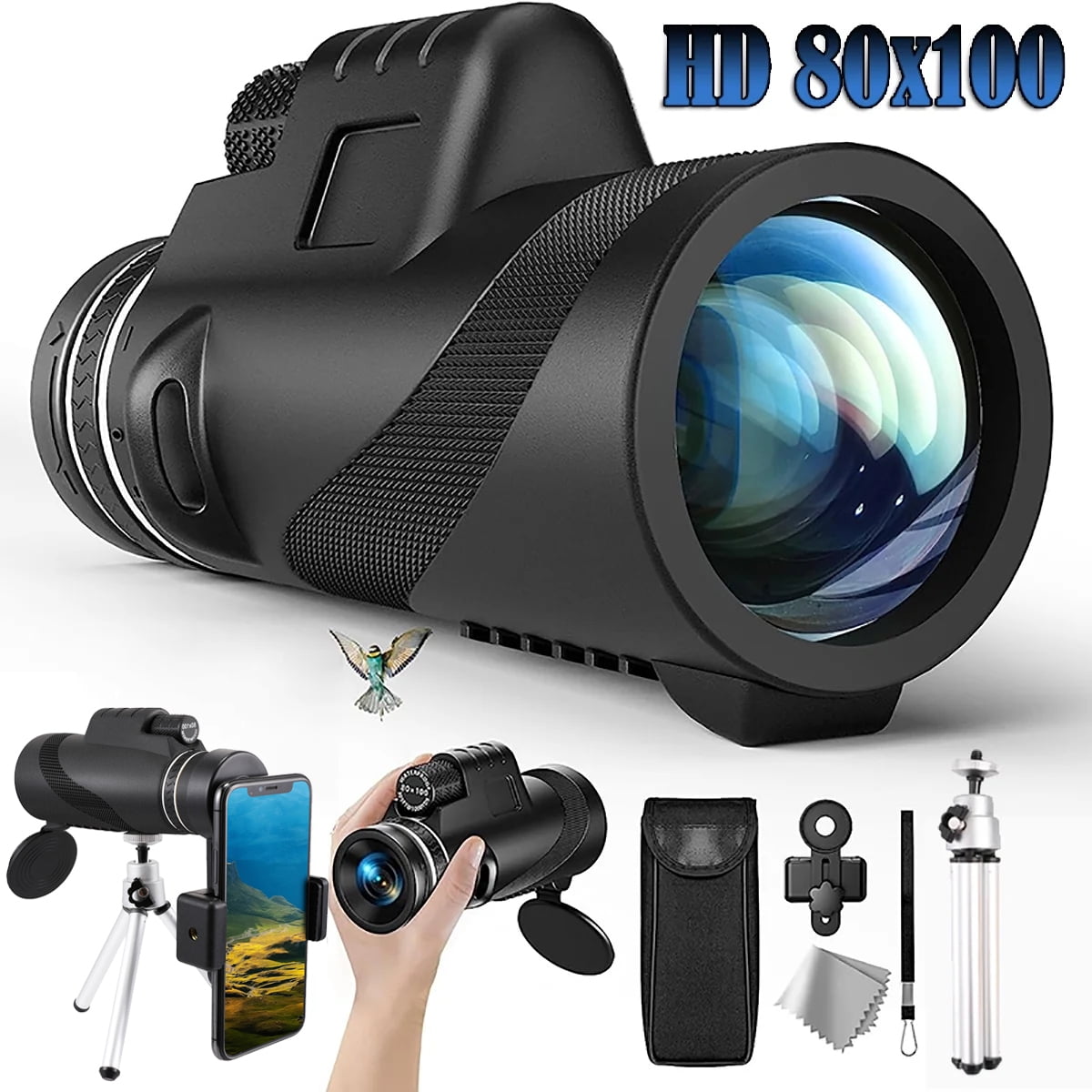 2019 New Waterproof 16x52 High Definition Monocular Telescope