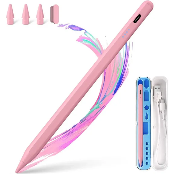 Stylus Pen for iPad 2018-2025, 15 Mins Fast Charge for Apple Pencil with Palm Rejection, Compatible with iPad 11/10/9/8/7/6, Pro M4/ Pro12.9" (6/5/4/3 )/ 11", Air M3/M2/5/4/3, Mini A17 Pro/6/5