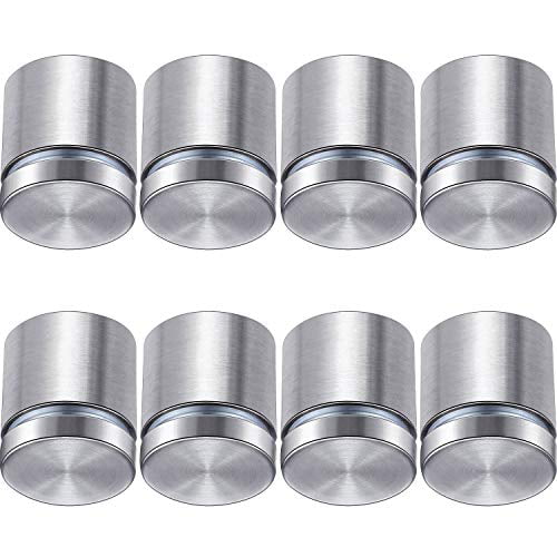 Sayayo 1 Dia x 1-5/8 Ln Store Sign Holders Screws Wall Mount Advertising Glass Standoff Nail,Stainless Steel Brushed Nickel 4 Pcs 