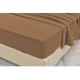 thumbnail image 3 of Twin XL Size Bamboo Derived Rayon Bed Sheet Set - Softer than Cotton Sheets Twin Size - Wrinkle Free - 16" Deep Pockets - 3 Piece - 1 Fitted Sheet, 1 Flat, 1 Pillowcases Twin XL Brown, 3 of 5