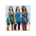 thumbnail image 6 of Swim 365 Women's Plus Size Longer-Length Ruched V-Neck Braided Racerback Tankini Top, 6 of 6