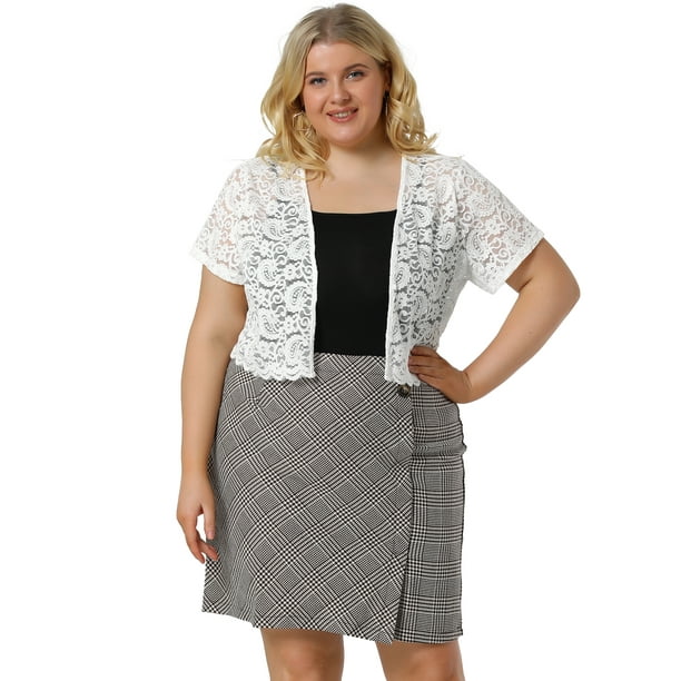 White plus size shrug sale