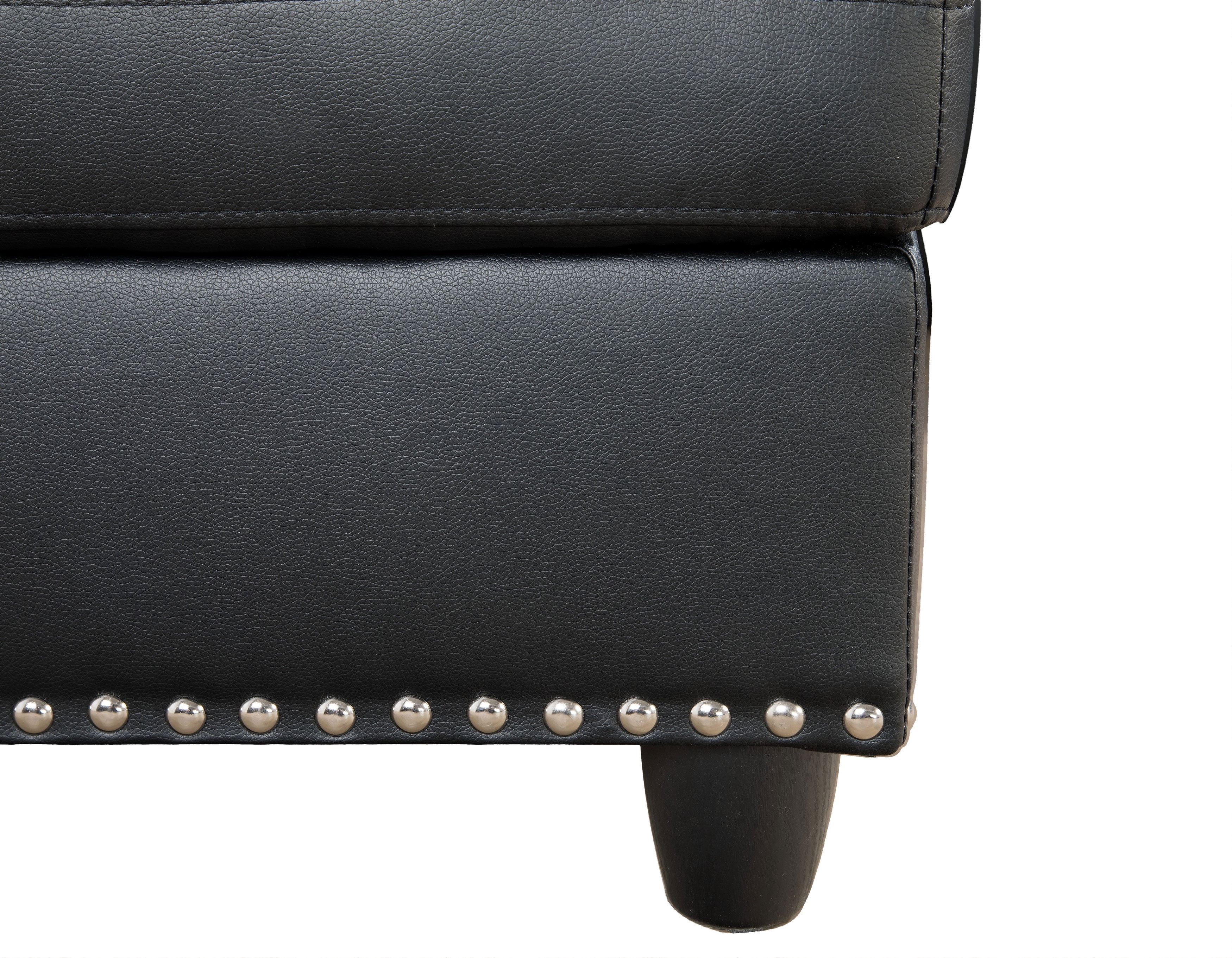 Sectional Couch for Living Room Furniture Sets, Faux Leather L Shape Living Room Sofa with Chaise 2 Piece Using for Apartment, Office, Bedrooms, Black(Facing Right Chaise)