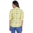 thumbnail image 4 of Moomaya Womens Printed Top Roll-Up&nbsp;Sleeve Collar Neck Button-Down Shirt, 4 of 8