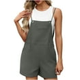 thumbnail image 6 of ABATAB Womens Rompers Trendy Summer Casual Loose Overalls Sleeveless Wide Leg Casual Spaghetti Strap Jumpsuit with Pockets, 6 of 7