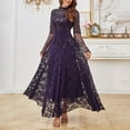 thumbnail image 3 of Prom Dresses for Women Elegant Lace Long Sleeve Crewneck Flowy Maxi Dress Formal Evening Gowns, 3 of 8