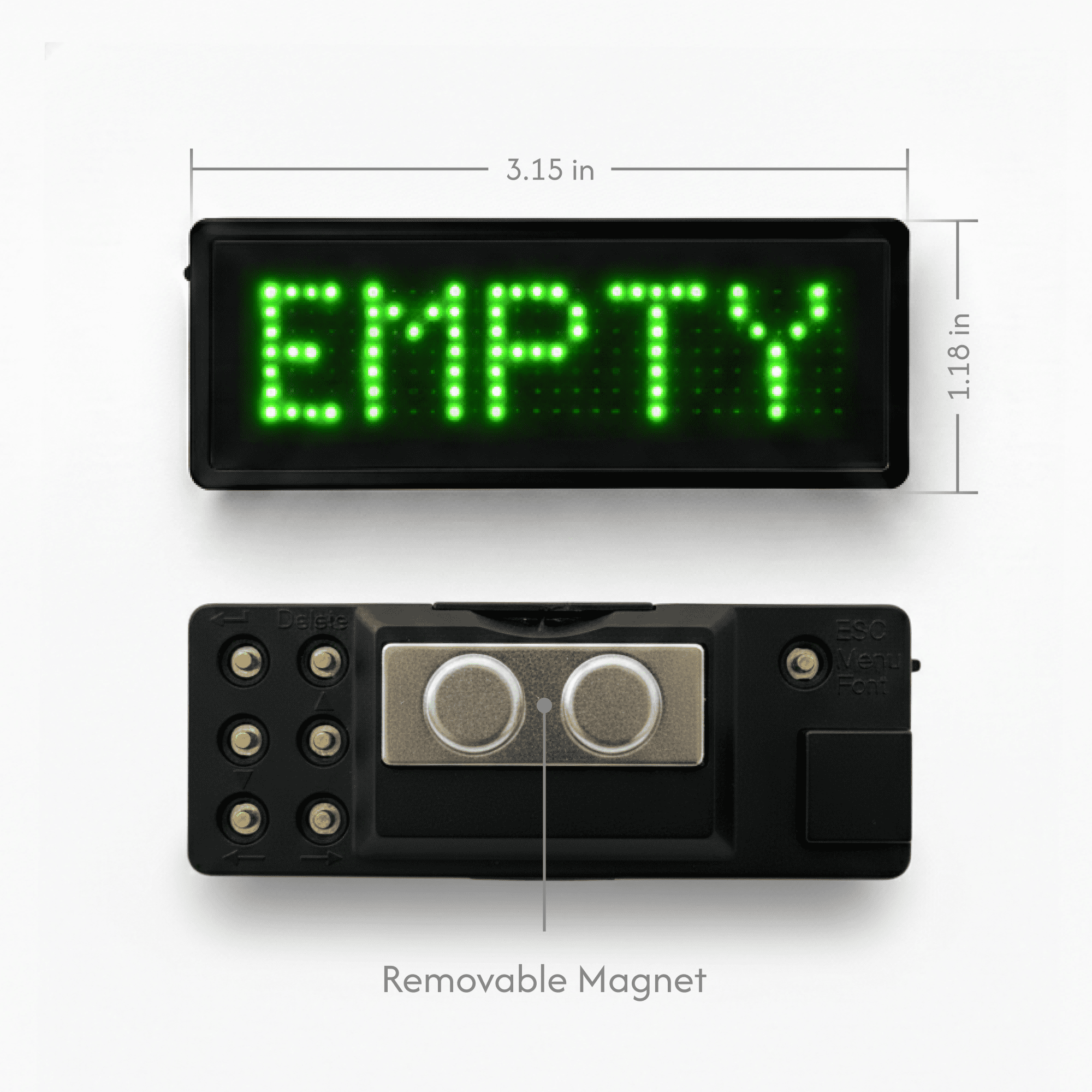 LED Name Badge, Scrolling Message Display Board, DIY Programmable Name Tag, Green