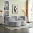 thumbnail image 6 of Full Size Convertible Plush Corduroy Sofa Bed with Foldable Floor Mattress - 2 Pillows, Space-Saving Guest Sleeper for Apartments & Living Rooms, No Assembly Required, Light Grey, 6 of 9