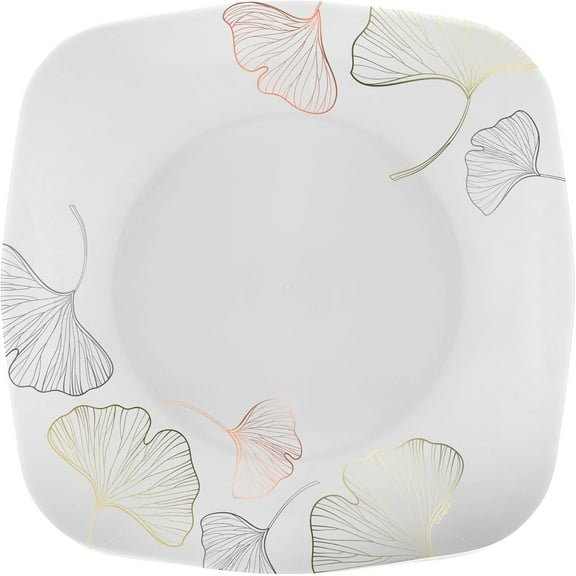 EcoQuality 7.5 inch Pearl Dinner Plate with Gold, Silver and Rose Gold Design – Elegant Disposable Plastic Dinner Plate for Weddings, Parties, Catering, and Buffets Durable & Reusable (10)