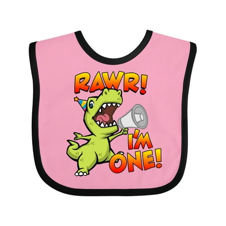 

Inktastic Rawr I m One Dinosaur Gift Baby Boy or Baby Girl Bib
