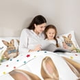 thumbnail image 4 of Erosebridal Cute Bow Bunnies Kids Bedding Comforter Set, Easter Egg Flower Queen Bedding Sets, 7pcs, 4 of 7