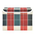 thumbnail image 7 of Yayeee Collapsible Storage Bin with Lid Fabric Closet Decorative Basket with Handles, Vibrant Red Tartan Pattern, 7 of 7
