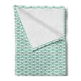 thumbnail image 2 of Caterpillar Soft Flannel Fleece Throw Blanket, Pattern of Larva Type Bugs Repeating Spring Season Animals Wildlife, Cozy Plush for Indoor and Outdoor Use, 50" x 70", Sea Green and White, by Ambesonne, 2 of 5