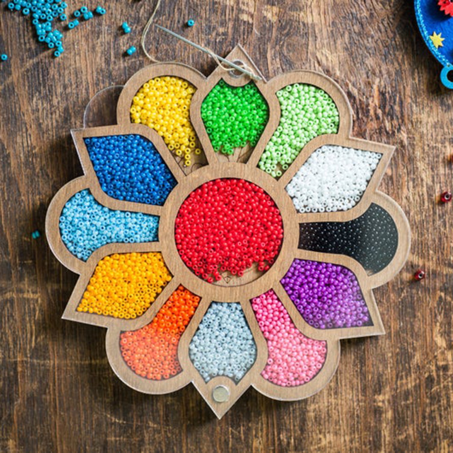 Lonjew Bead Storage Tray, Beadwork Art Craft Organizer, Transparent