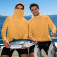 thumbnail image 3 of Bulopur Men’s UV Protection Fishing Shirt with Mask, Lightweight Hooded Sun Top in Solid Warm Orange for Boating, Camping and Summer Adventures, 3 of 8