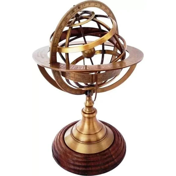 12" Nautical Armillary Sphere World Globe – Handmade Brass Antique Style | Classic Vintage Decor