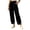 Pants - Black, variant on Samdudou Womens Joggers Curved Hem Lounge Pants Front Patch Pockets Elastic Waist Active Trousers Casual Solid Daily Work Wear