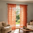 thumbnail image 5 of PYURTEP Vintage Lace Curtains 78 Inches Long, Floral Pattern Semi Blackout Sheer Curtains, Ruffled Edge Grommet Window Drapes for Living Room Bedroom, 5 of 6