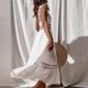 thumbnail image 5 of Vestido hasta el tobillo liso sin mangas con encaje suelto y cuello cuadrado bohemio a la moda para mujer Fridja  hj5536, 5 of 9