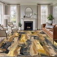 thumbnail image 3 of 5x8 Washable Area Rug, Gray Yellow Non-Slip Large Rectangle Rug for Living Room Dining Room, Abstract Modern Retro Polypropylene Pigment Taxture Indoor Floor Mat for Home Decor, 3 of 9