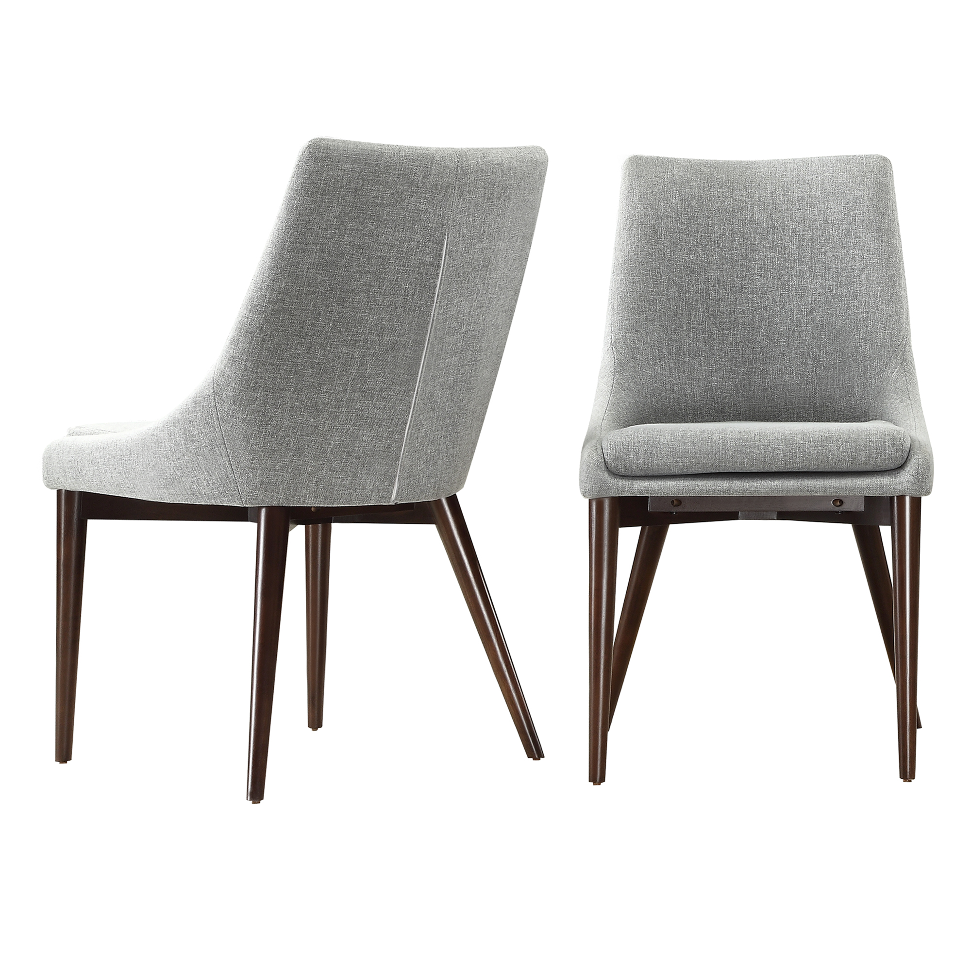 Chelsea Lane Baxter Linen Dining Chair, Set of 2, Light Gray