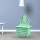thumbnail image 5 of Tocador en miniatura para casa de muñecas, modelo de escena DIY, espejo, tocador en miniatura, 1/12 Verde perfke Mini tocador de casa de muñecas, 5 of 7