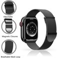 thumbnail image 4 of La correa es compatible con la correa Apple Watch de 42 mm, 44 mm y 45 mm (negra, excepto la correa), adecuada para mujeres y hombres. La correa de repuesto ajustable magnética doble para iWatch Serie, 4 of 5