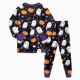 thumbnail image 6 of KPVEVIQ Toddler Boys Girls Halloween Pumpkin Pajamas Cute Ghost Print Pjs for Boy Jammies Little Kids Skeleton Skull Sleepwear Clothes Sets,3-4 Y, 6 of 8