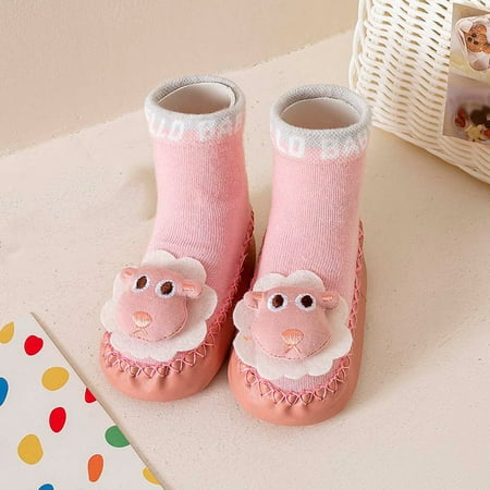 

LYCAQL Baby Shoes Autumn and Winter Comfortable Baby Toddler Shoes Cute Cartoon Pattern Animal Calf Elephant Children Cool Shoes for Boys (Pink 4 )