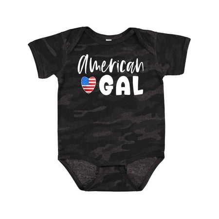 

Inktastic 4th of July American Gal with Heart Flag Gift Baby Girl Bodysuit