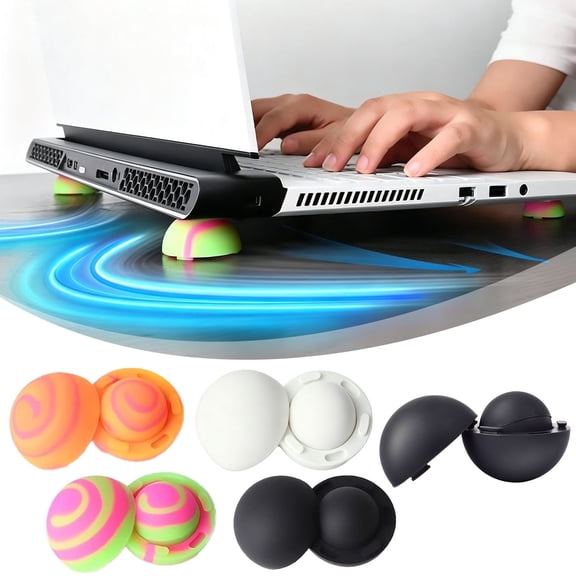 4 Pack Spherical Silicone Laptop Cooling Feet Portable Anti Slip Notebook Elevator Stand Heat Dissipation Pad