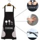 thumbnail image 4 of Delantal de cocina de 2 piezas (negro y marrón) para hombre y mujer, delantal de cocina profesional, impermeable y a prueba de aceite, con bolsillos y delantales para limpiar las manos, 4 of 5