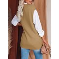 thumbnail image 5 of Chase Secret Sleeveless Sweater Vest for Women Oversized V Neck Solid Color Cable Knit Pullover Tops, 5 of 5
