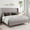 Light Grey, variant on LUXOAK Full Bed Frame with 51.2" Wingback Headboard,Linen Upholstered,No Box Spring Needed,White