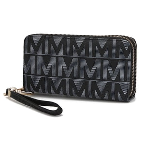 MKF Collection Daniela Wristlet Wallet, Black Vegan Leather