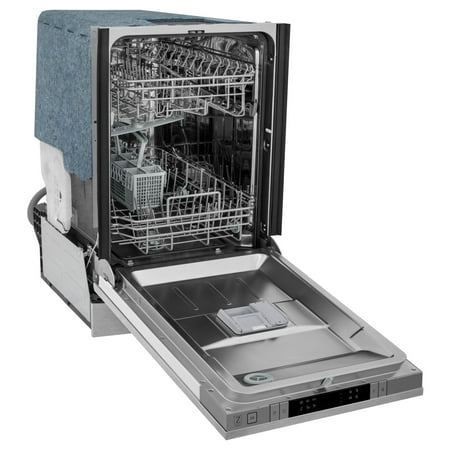 ZLINE - 18" Compact Top Control Built-In Dishwasher with Stainless Steel Tub, 40 dBa - Hand Hammered Copper