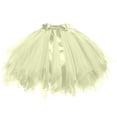 thumbnail image 2 of Women's Skirts Solid Color Comfortable Breathable Tulle Fluffy Tutu Skirt Party Dance Mini Skirt Yellow One Size, 2 of 4
