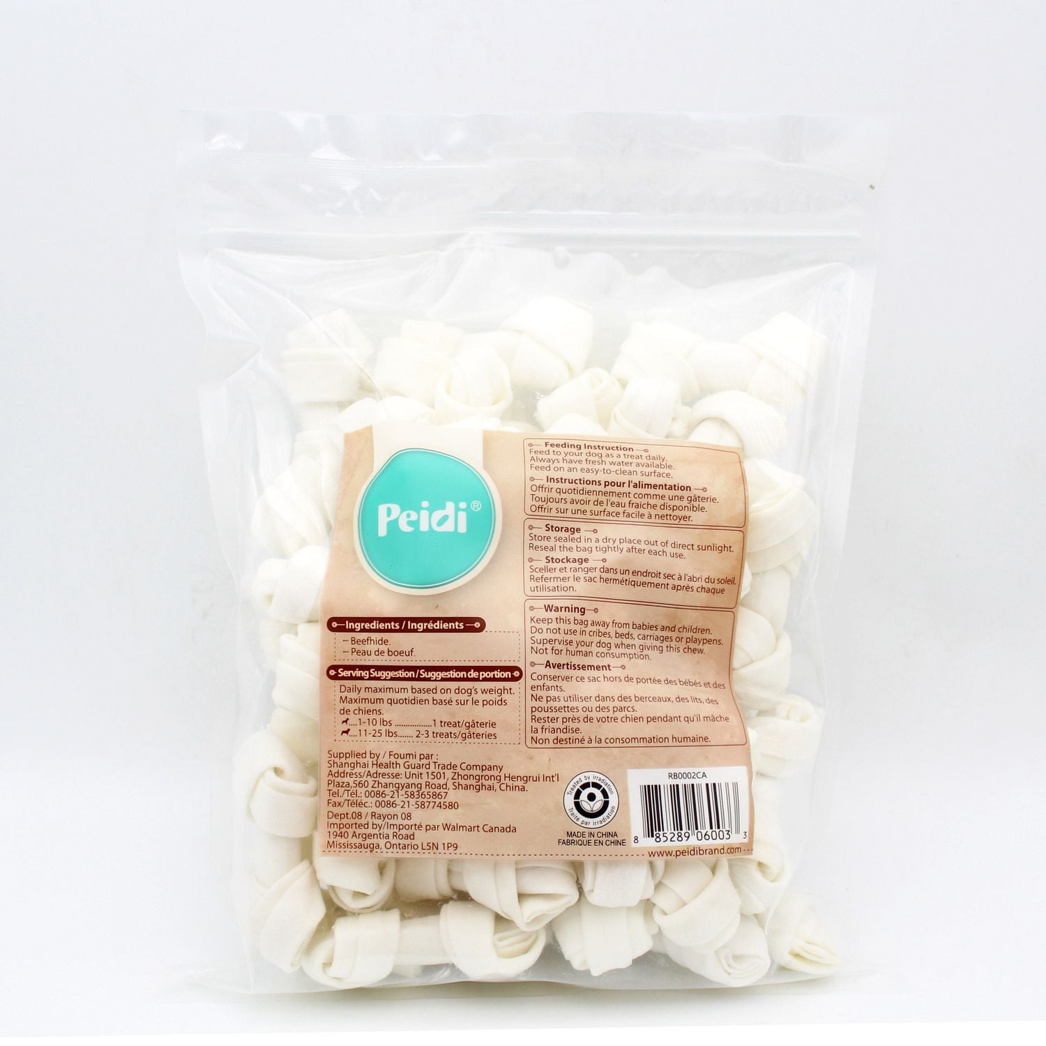 Gâteries pour chiens Peidi 100 % naturelles à mini-os de peau de boeuf pour mastications