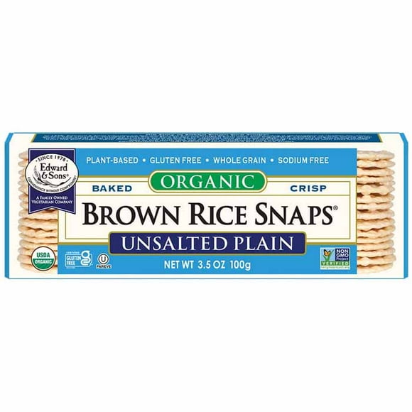 Edward & Sons - Brown Rice Snaps Whole Grain Rice Crackers, 100g | Multiple Options