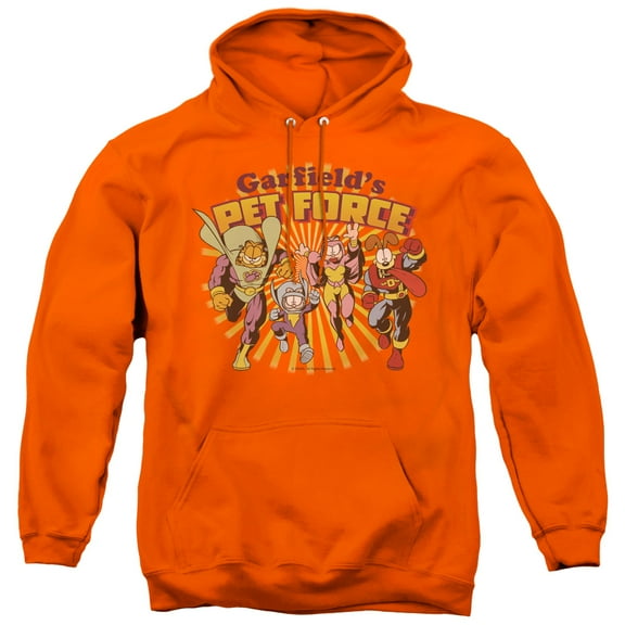 Garfield Pet Force Burst Adult Pullover Hoodie Sweatshirt Orange
